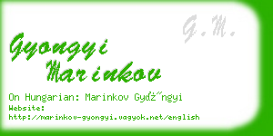 gyongyi marinkov business card